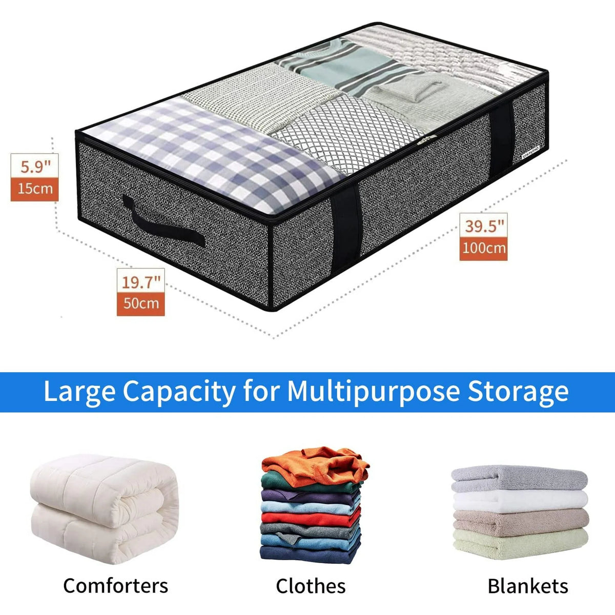 Breathable Zippered Storage Bag with Clear Window T112241