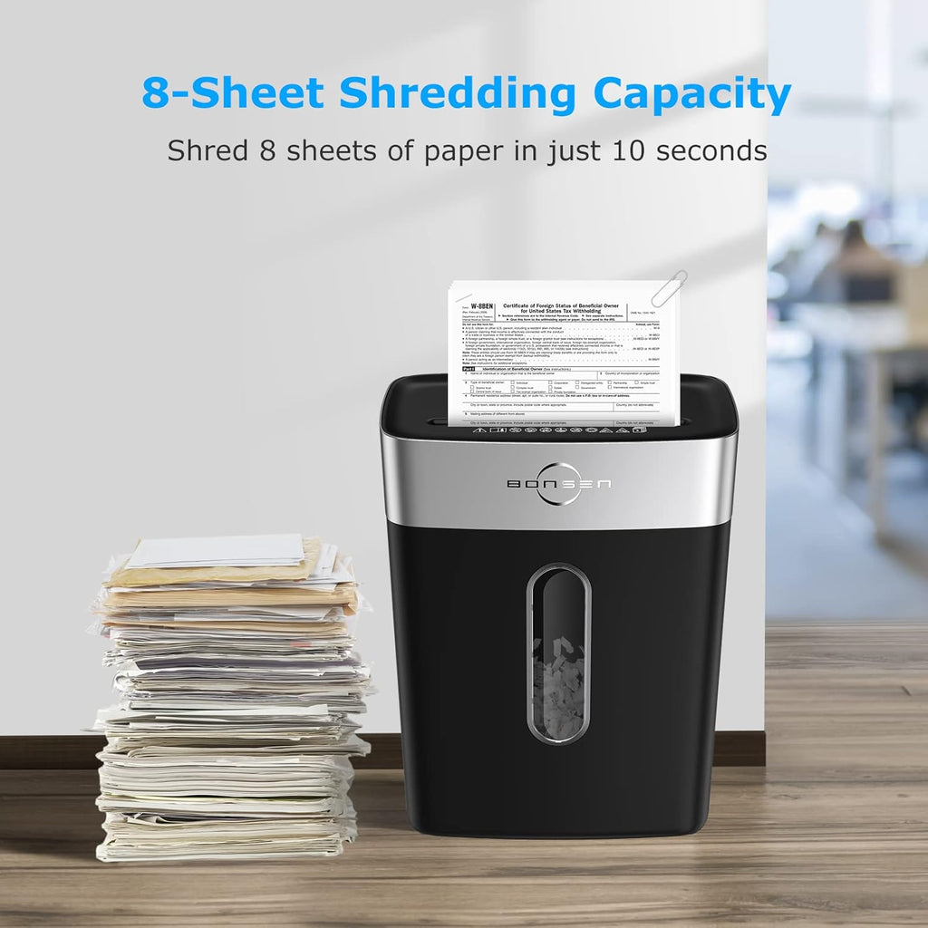 8-Sheet Crosscut Paper Shredder with 4 Gallons Wastebasket, Pack of 2 E171