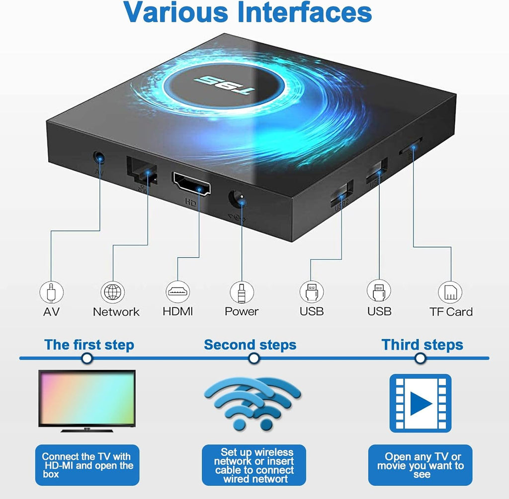 Android 10.0 TV Box 4GB Ram 32GB ROM Quad-Core 4K Ultra HD H.265 Pack of 2 T396