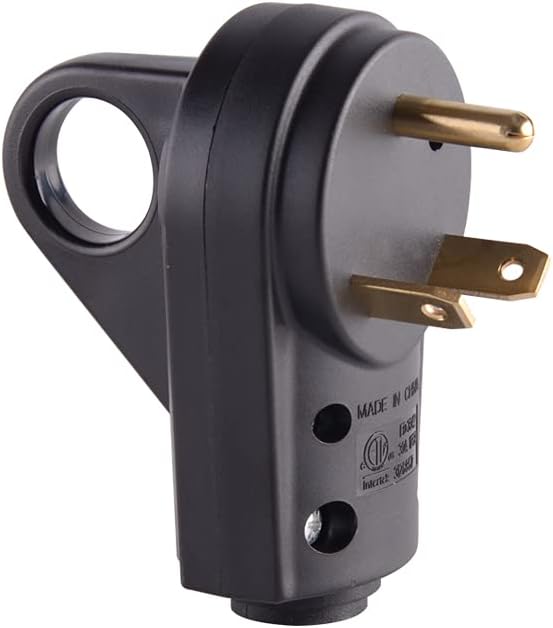 30 Amp RV Plug Male Replacement 3 Prong Electrical Power Connector Pack of 2 N6619