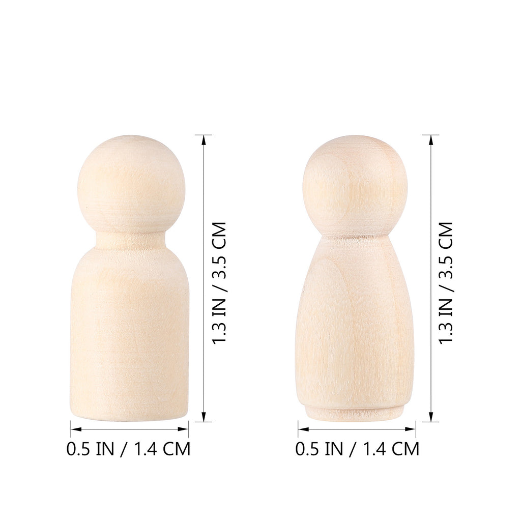 50pcs Unfinished Wooden Peg Dolls L137