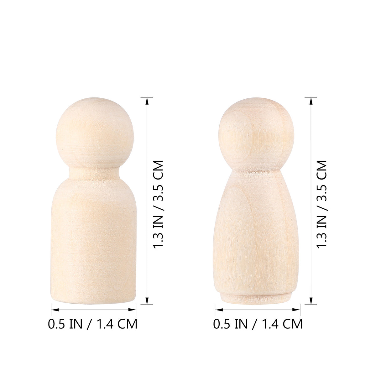 50pcs Unfinished Wooden Peg Dolls L137