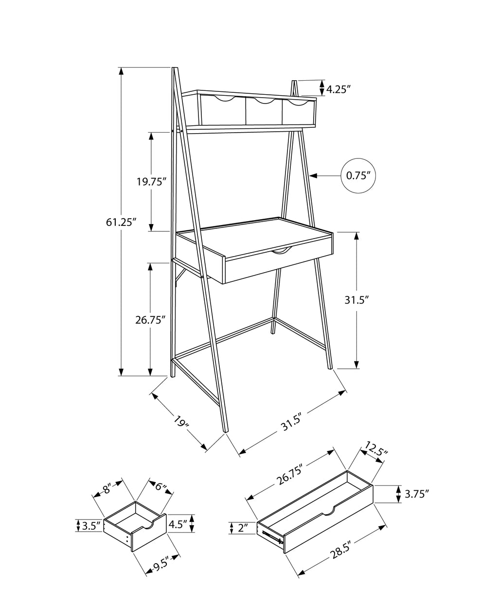 Grey Laminate Computer Desk F686659