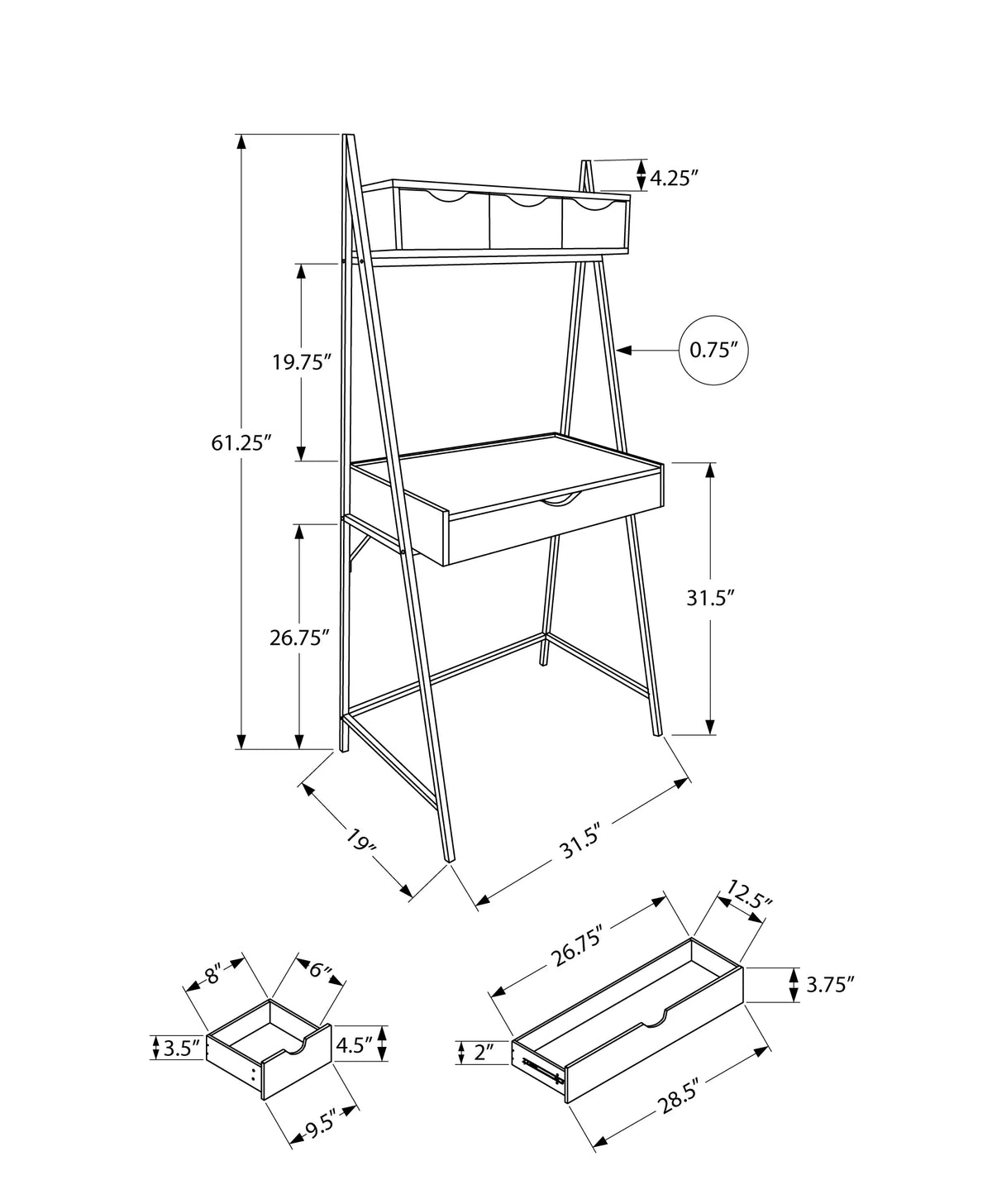 Grey Laminate Computer Desk F686659