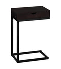 Cappuccino Particle Board and Black Metal Accent Table T1391