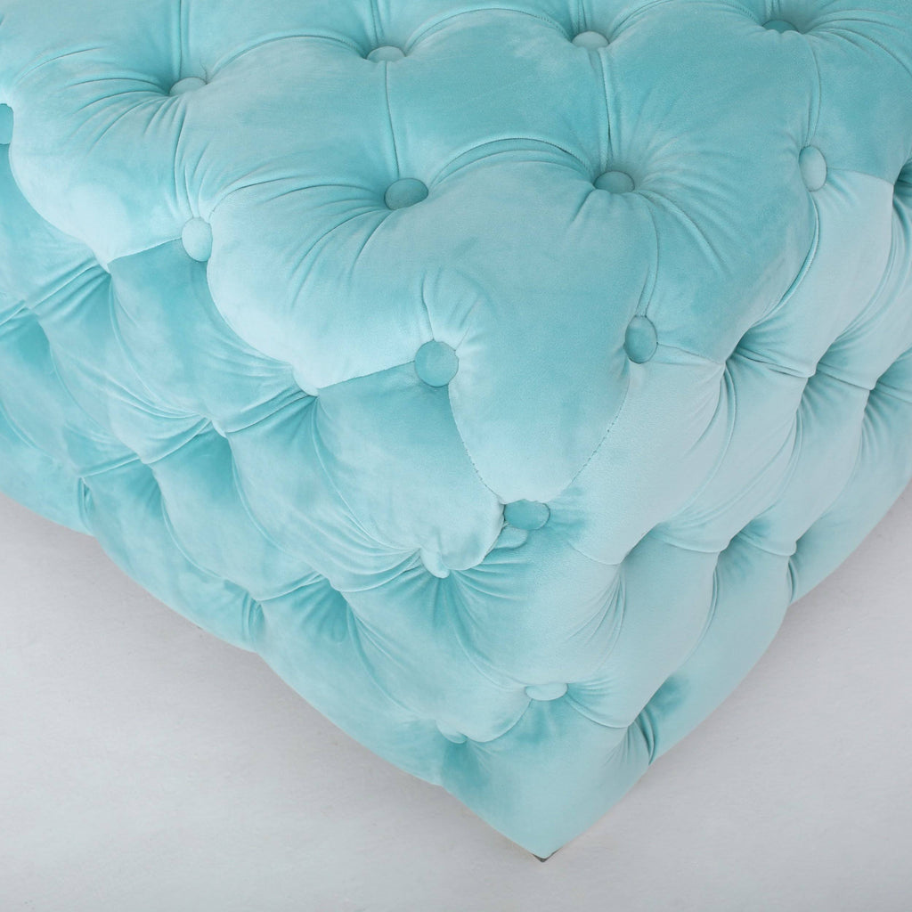 Grey Velvet Ottoman R52014