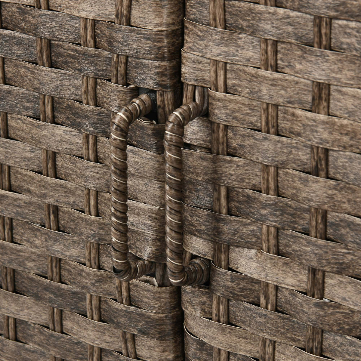 Brown Rattan Wicker Storage Cabinet with 2 Doors M10514