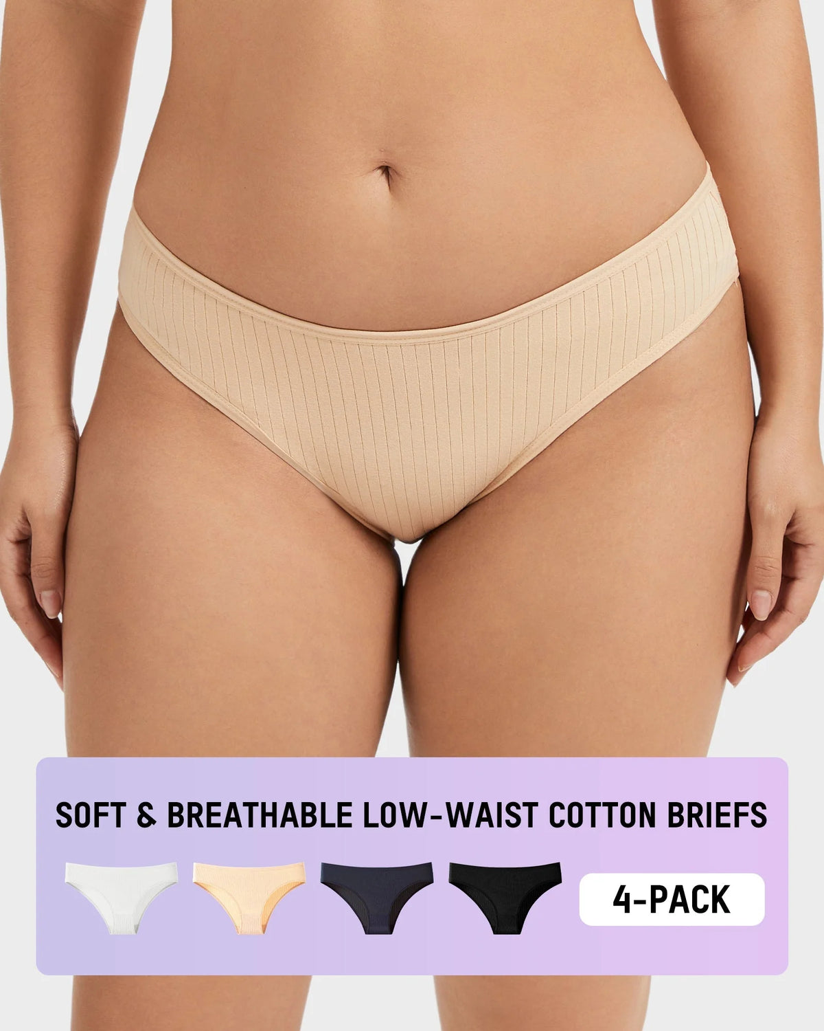 Cotton Low-Waist Briefs 4 Pack R455