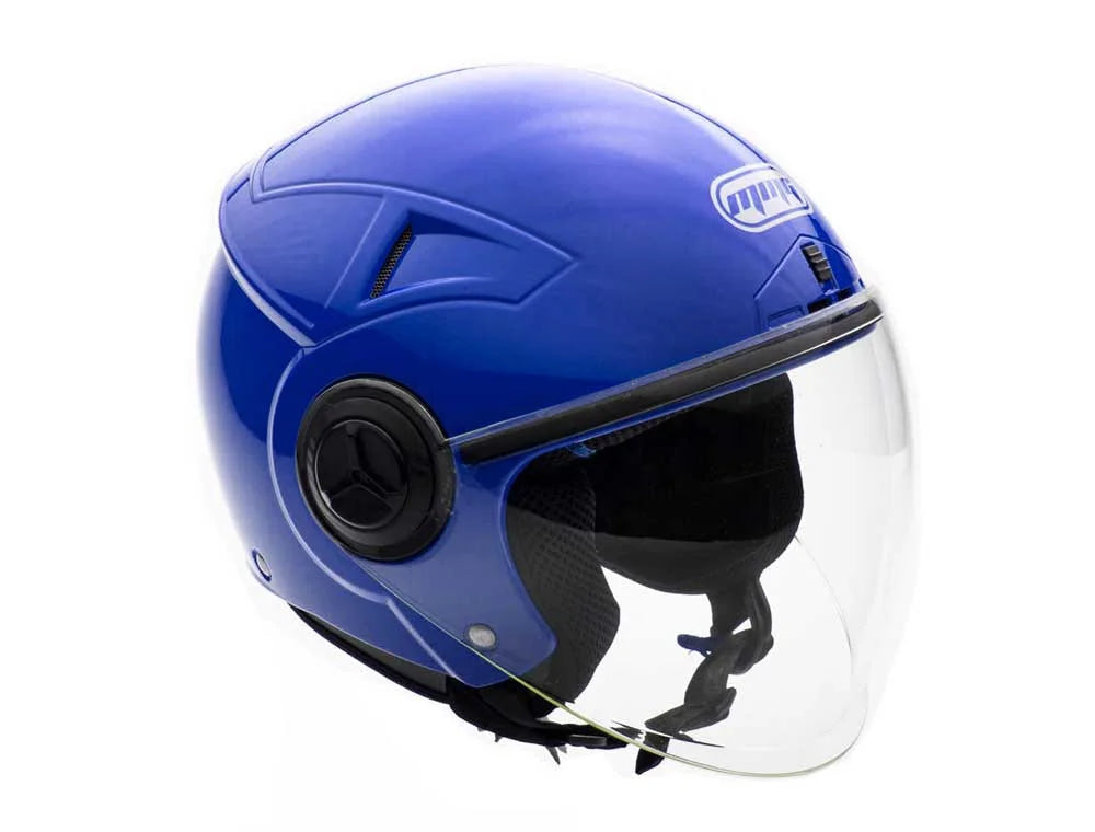 Open Face Motorcycle Helmet Gloss Blue X-Large X4741