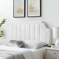 White Channel Tufted Performance Velvet Full/Queen Headboard J19287