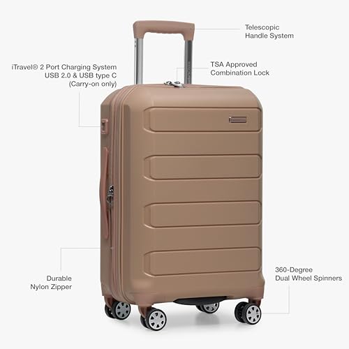 Black 22" Hardshell Expandable Spinner Luggage C7693