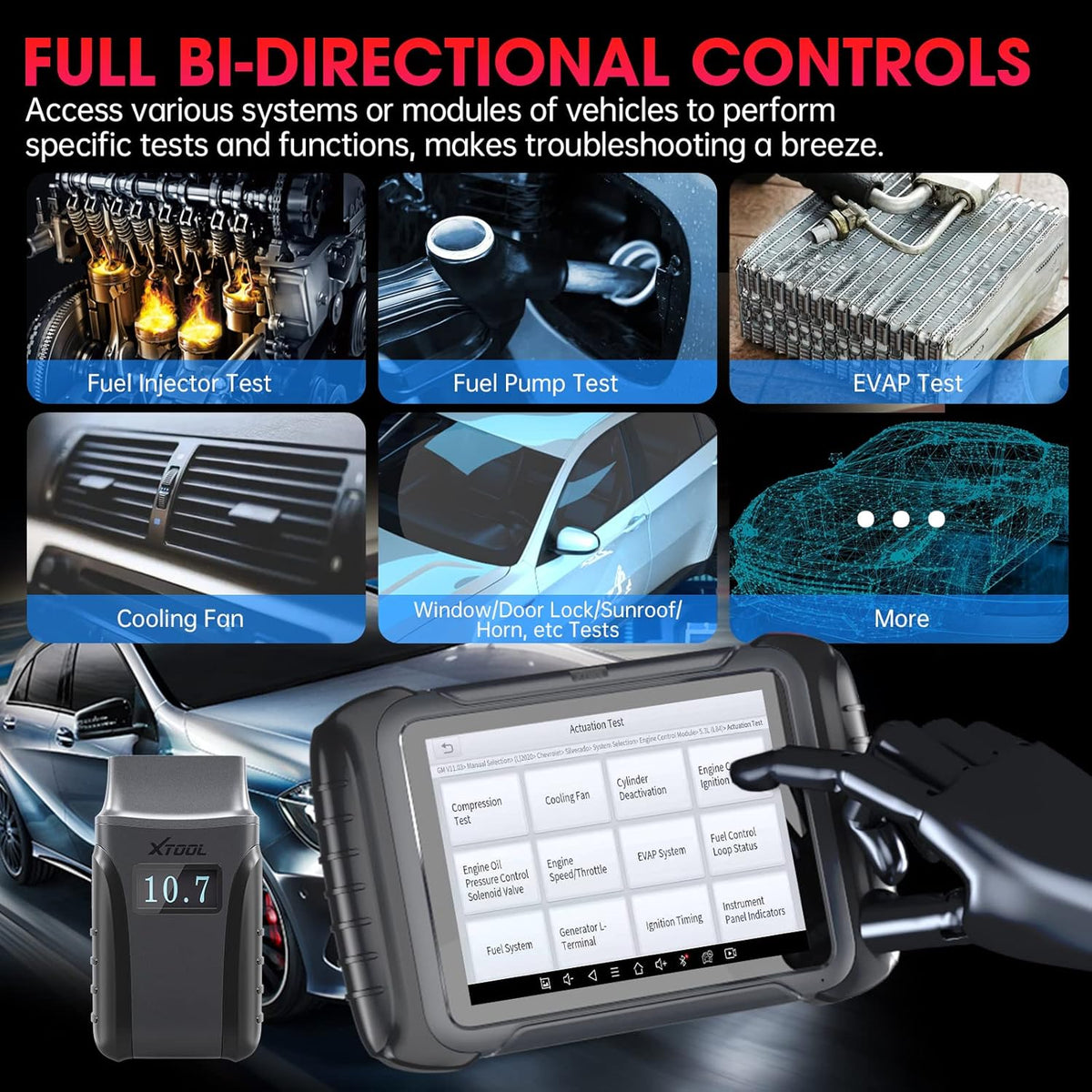 Wireless Automotive Scan Tool with ECU Coding, Full System Diagnostics M1865