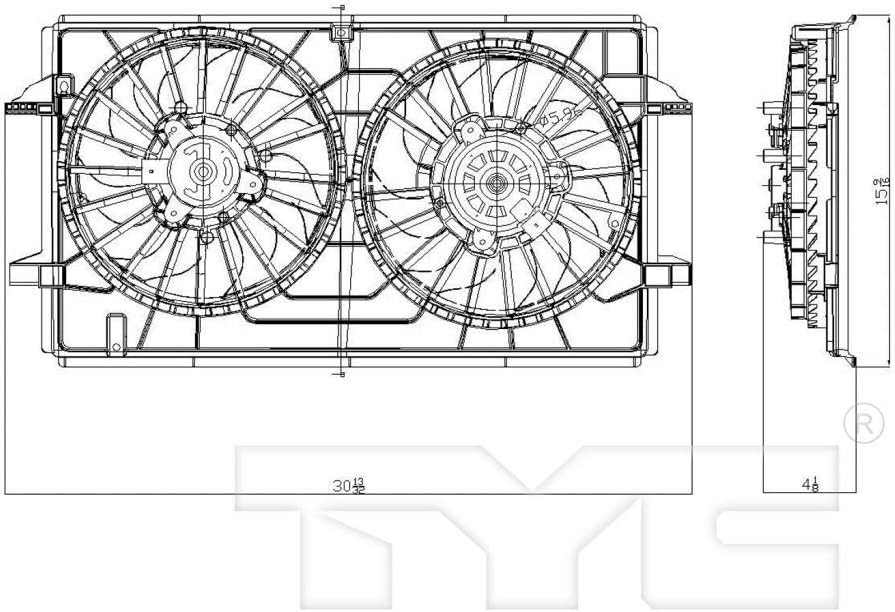 Cooling Fan Assembly for Radiator/A/C Condenser 2008 2012 O648