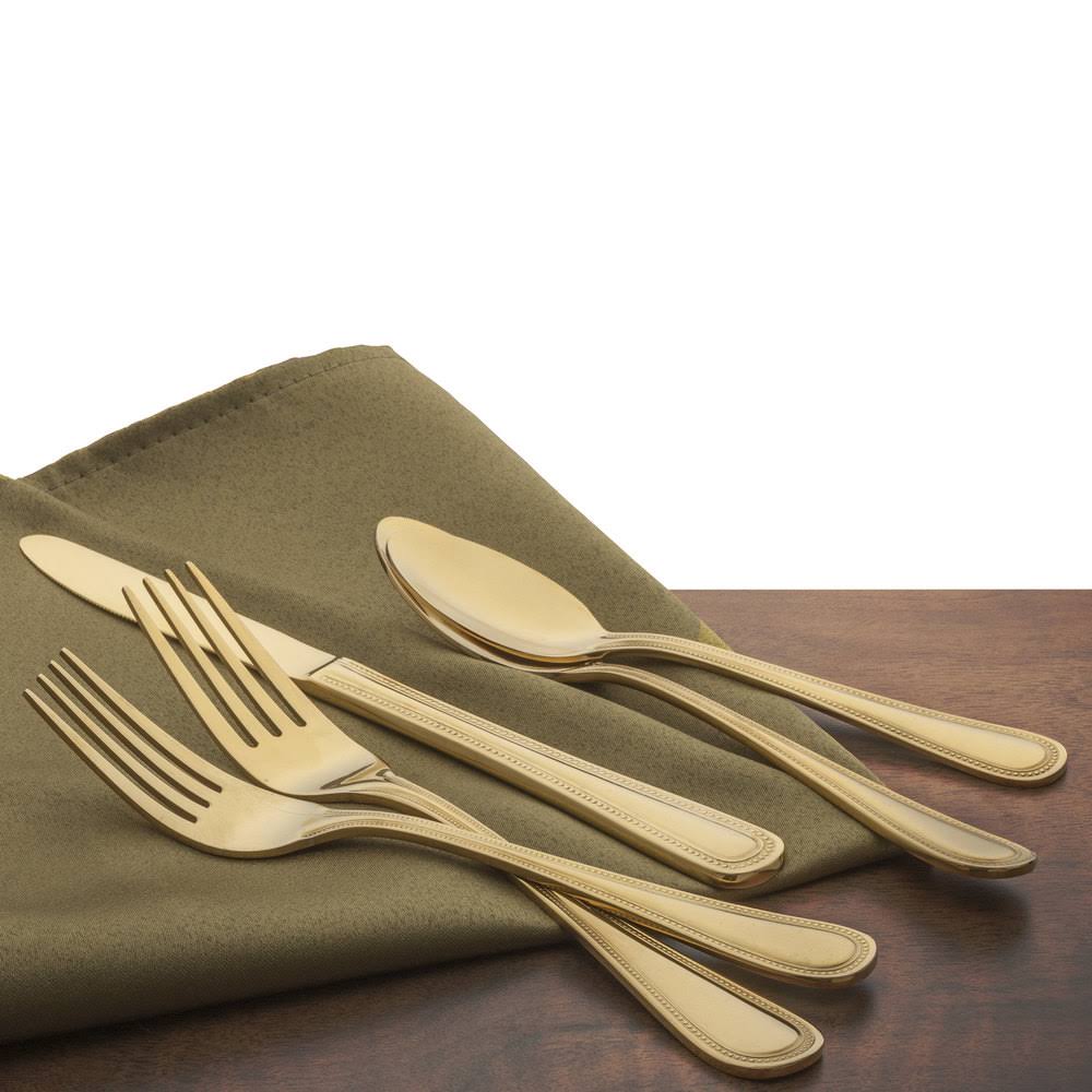 18/0 Gold Stainless Steel Dessert Spoon - 36/Case V630