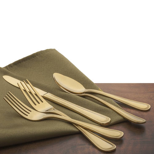 18/0 Gold Stainless Steel Dessert Spoon - 36/Case V630