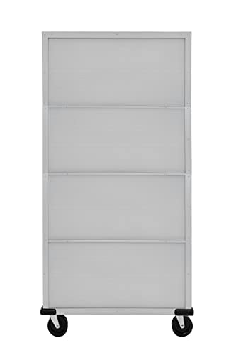 Solid Steel Rolling Lockable Metal Storage Cabinet with Adjustable Shelves, 36" W x 18" D x 72" H, Granite O771560