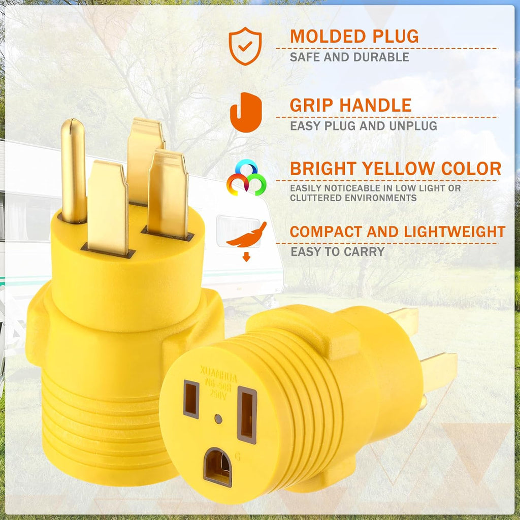 Welder Adapter, NEMA 14-50P Male to 6-50R Female, 50 Amp 4 Prong to 3 Prong I330202