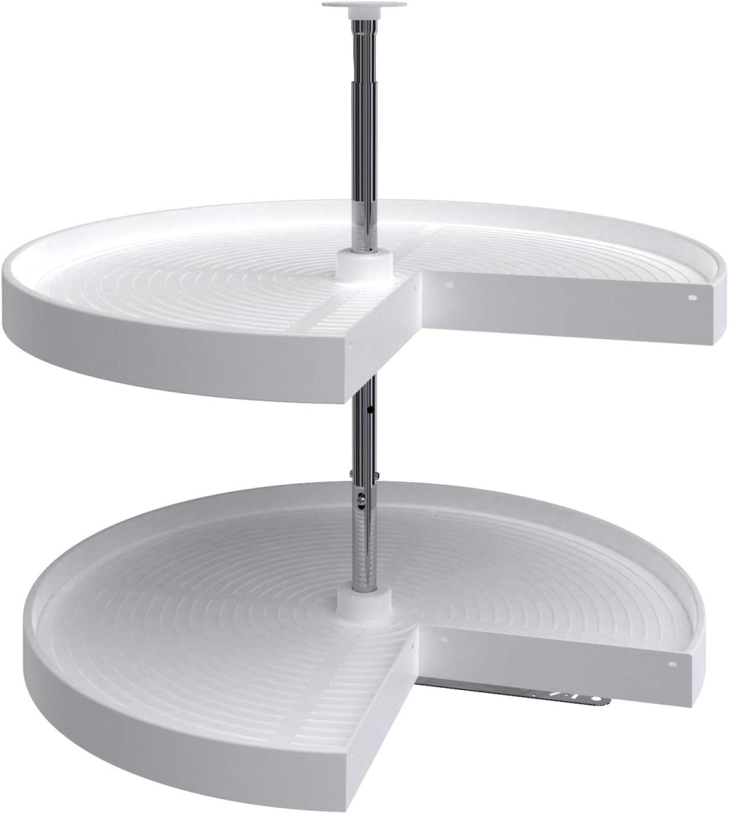Almond Polymer Pie-Cut Cabinet Lazy Susan 2-Shelf Y2354