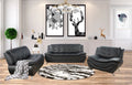 3 Piece Faux Leather Sofa Loveseat and Chair Set Black I191