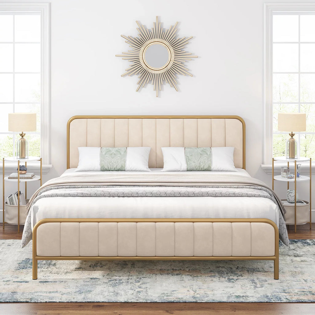 Queen Size Tufted Upholstered Bed Frame W920