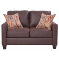 Pinto Brown Square Arm Loveseat O836