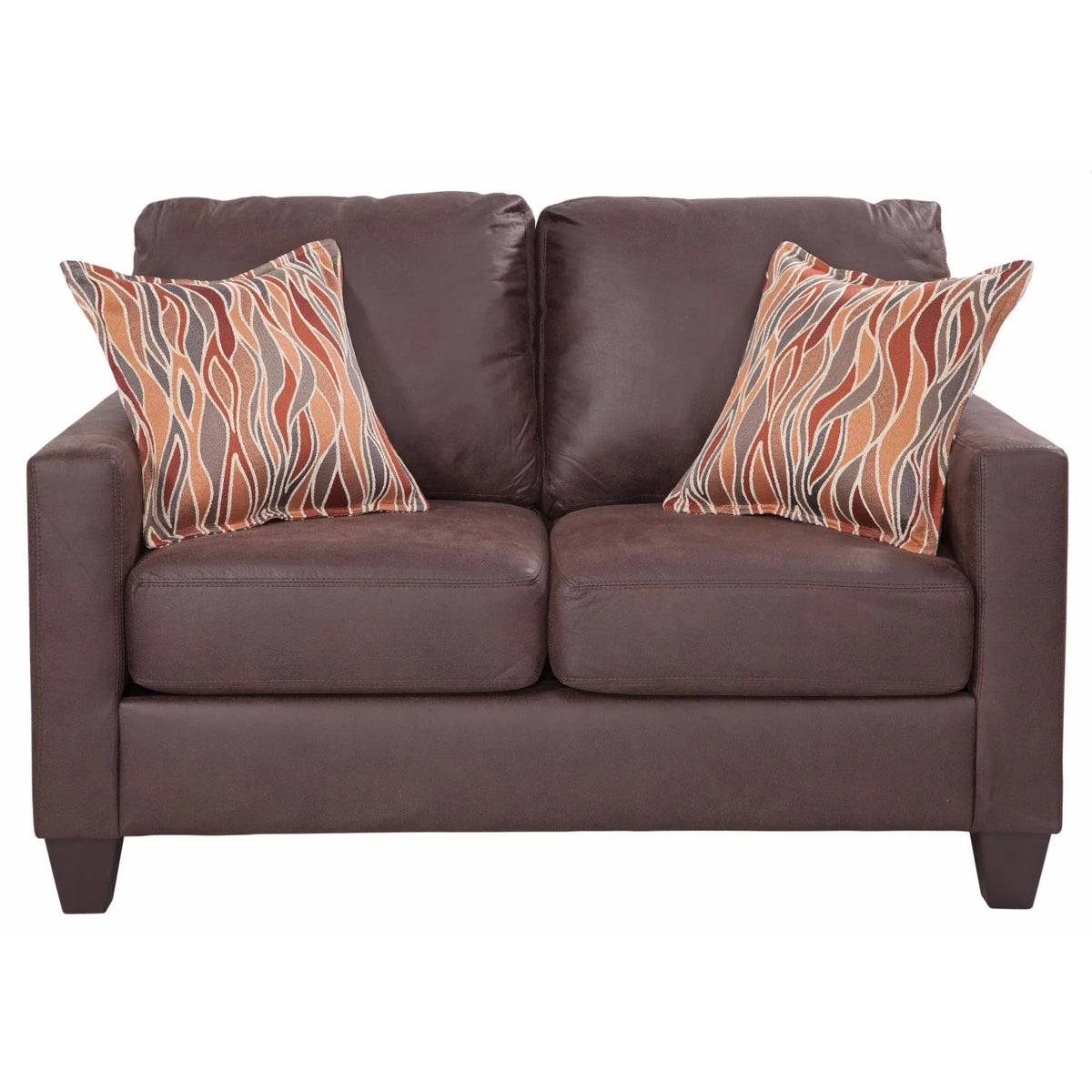 Pinto Brown Square Arm Loveseat O836