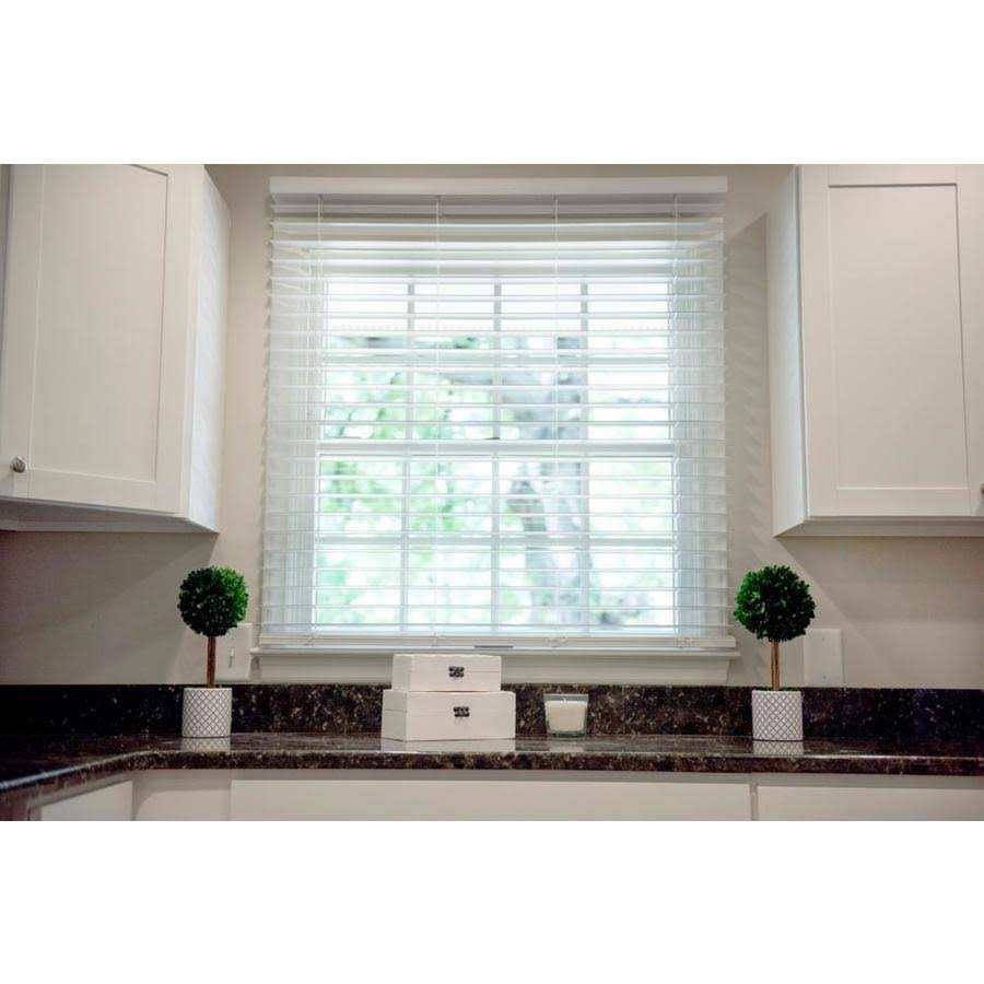 Cordless Soft White Faux Wood Room Darkening Blinds G428
