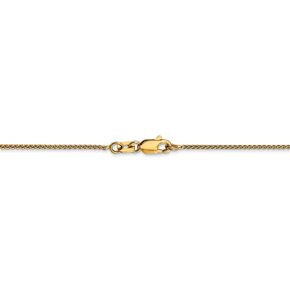 14kt Yellow Gold 1mm Spiga Chain with Lobster Clasp, 20 inch V849