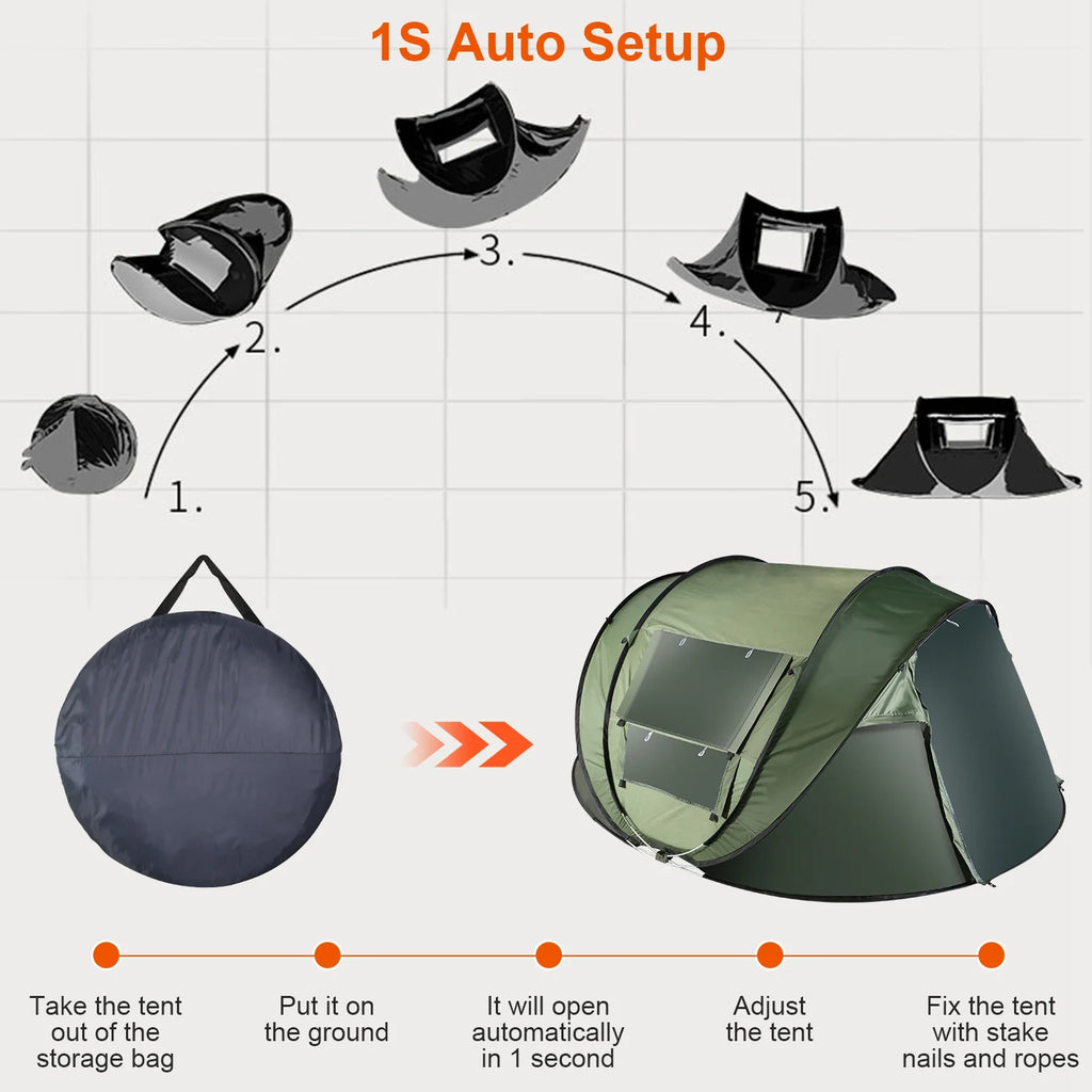 Green Pop Up Dome Tent with Carry Bag Q957832