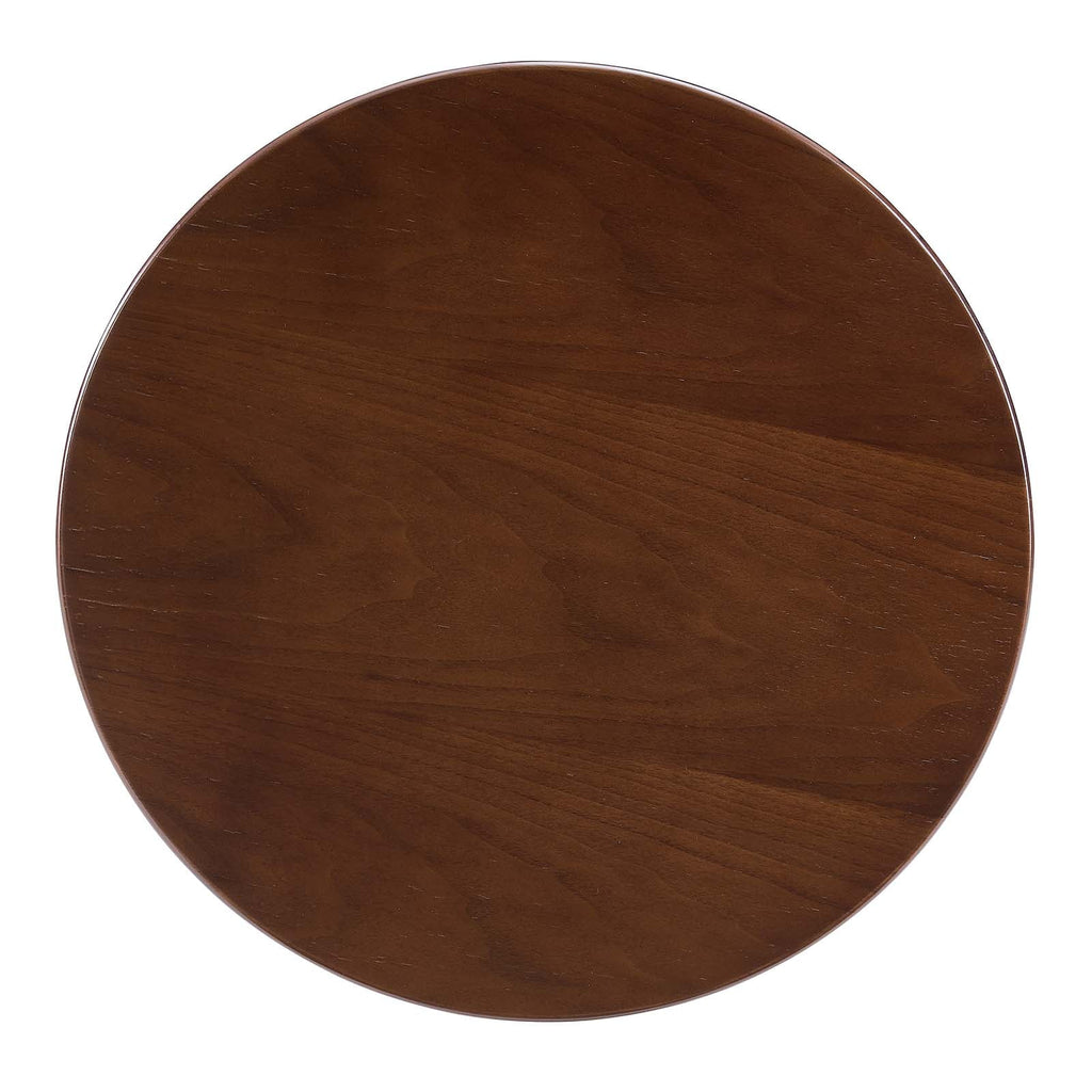 Round Wood Grain Side Table in Black Walnut P36142