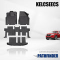 Black Waterproof Car Mats Full Set Front Rear 3rd Row W30907