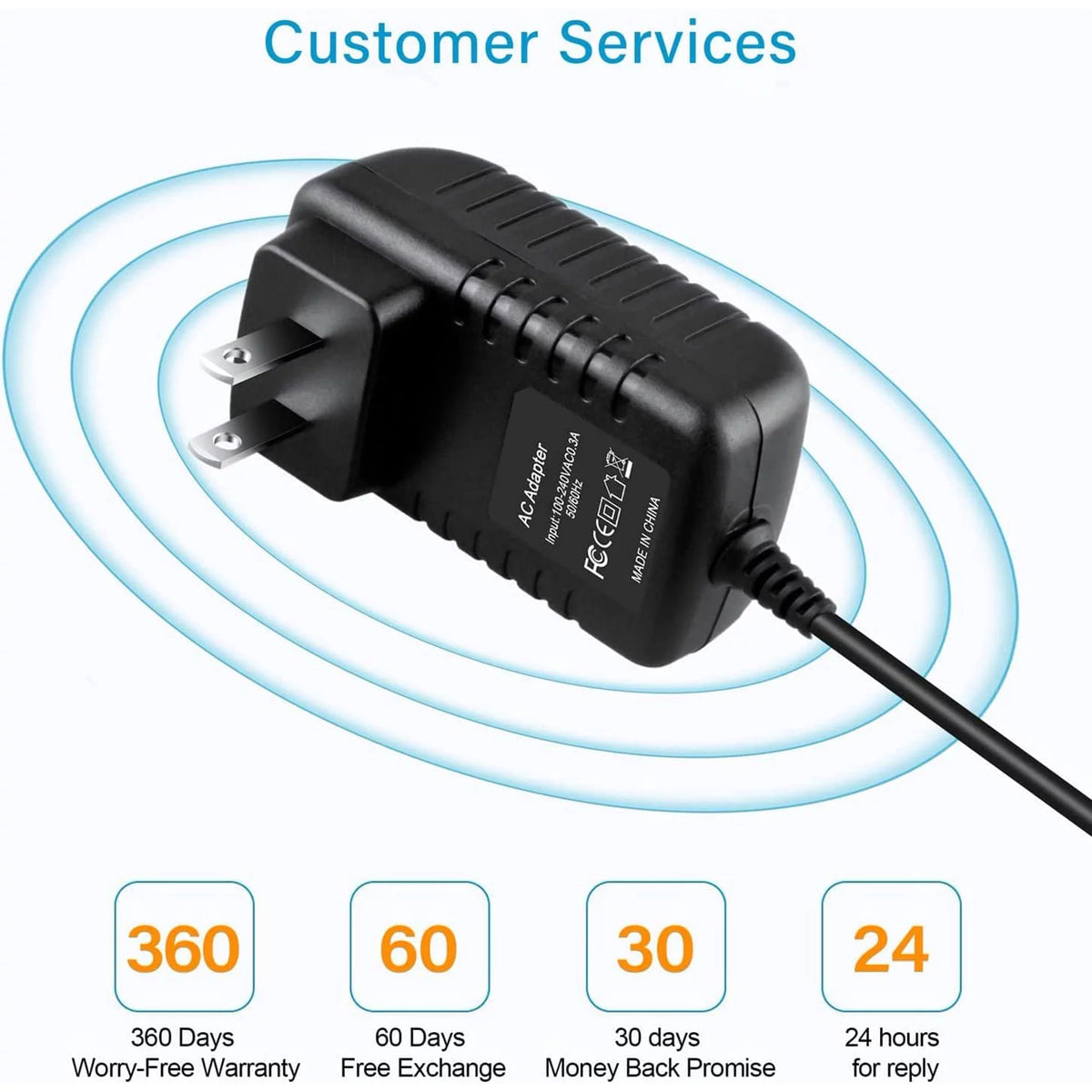 AC / DC Adapter Power Supply Cord J7548