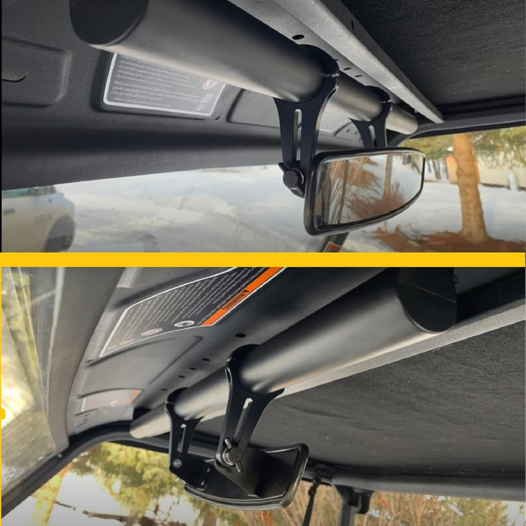 UTV Side Rear View Mirrors and Center View Mirror for 1.75” Roll Bar Mount E9816