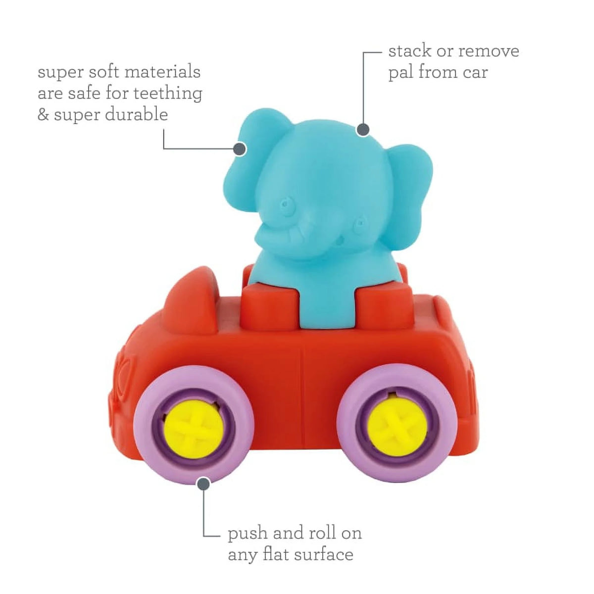 Stack & Go Explorer Car and Elephant, 0-48 Months, Multicolor, 2-Piece P717594