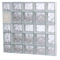 Wavy Glass Pattern Frameless Replacement Glass Block Window V810432