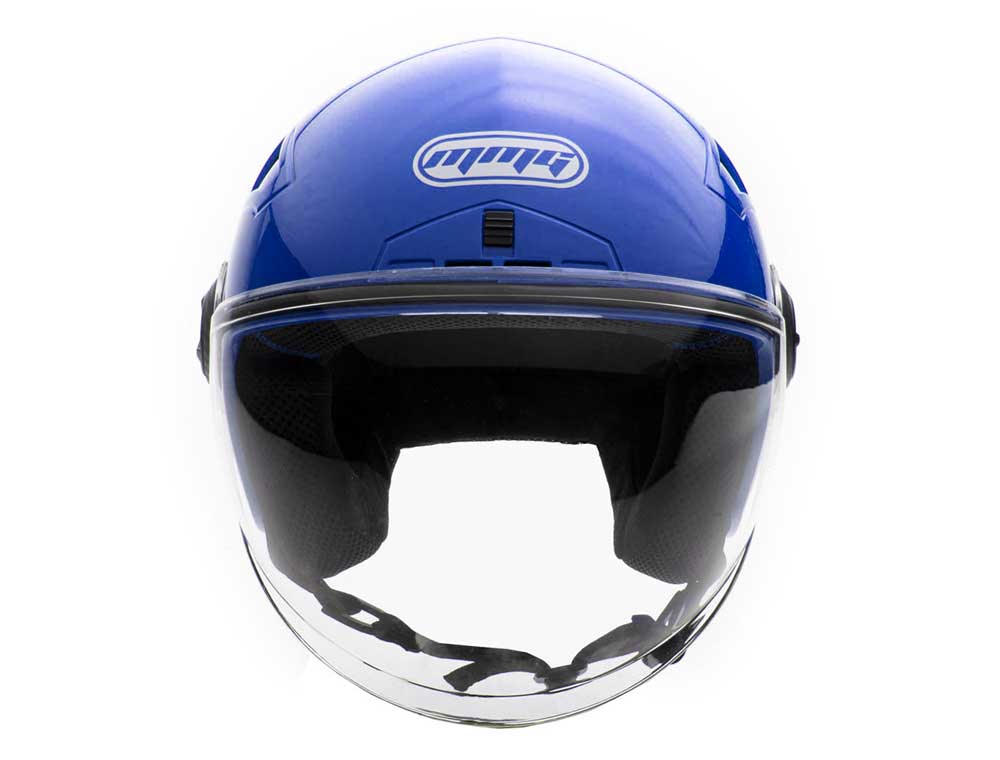 Open Face Motorcycle Helmet Gloss Blue X-Large X4741