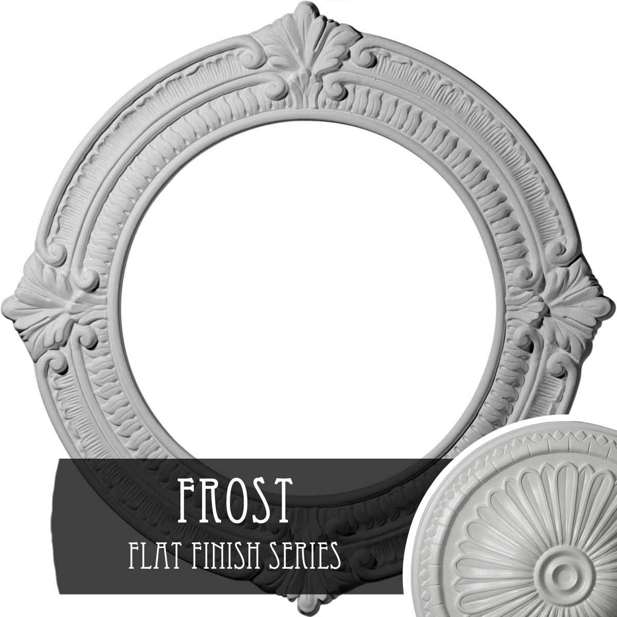 13 1/8x22OD x 8x22ID x 5/8x22P Hand-Painted Frost Ceiling Medallion R53011