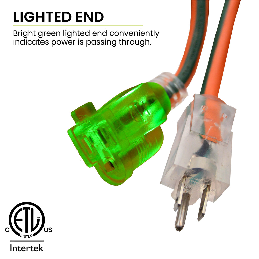 16/3 100 Ft SJTW Outdoor Extension Cord with Lighted End Z4968