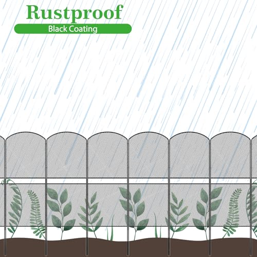 Mesh Decorative Garden Fence 10 Pack, 38.5in x 10ft Rustproof Metal Wire Panel C137666