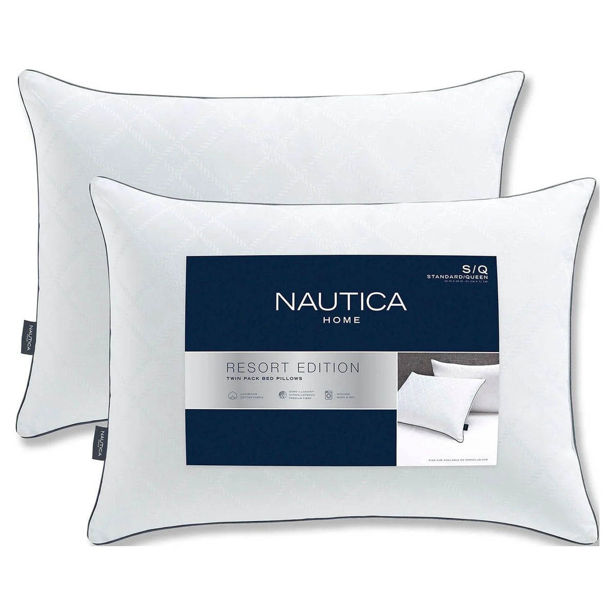 Bed Pillow, 2 Pack Standard Queen Size J7337