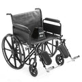 24 Inch Manual Bariatric Wheelchair Foldable Black Removable Full Length Arms Rest Swing Away Footrests 500LB Capacity Adjustable Standard and Hemi Height O322