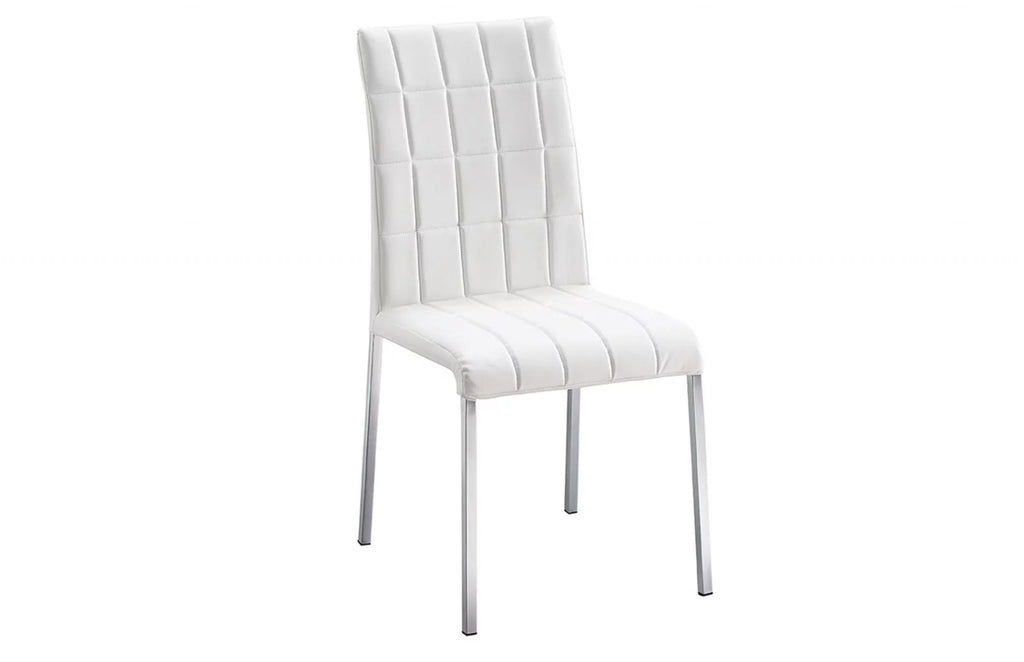White Glass Top Dining Table Set 7Pcs Q4013