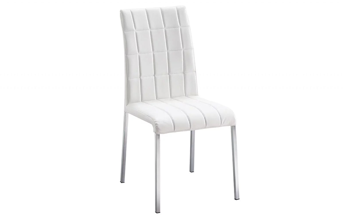 White Glass Top Dining Table Set 7Pcs Q4013