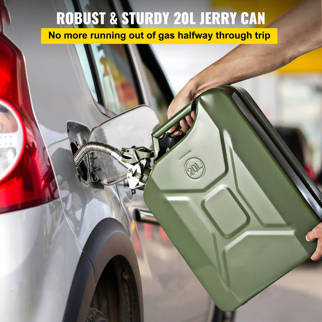 5.3 Gallon Portable Steel Fuel Can with Flexible Spout, 2pcs Green M658119