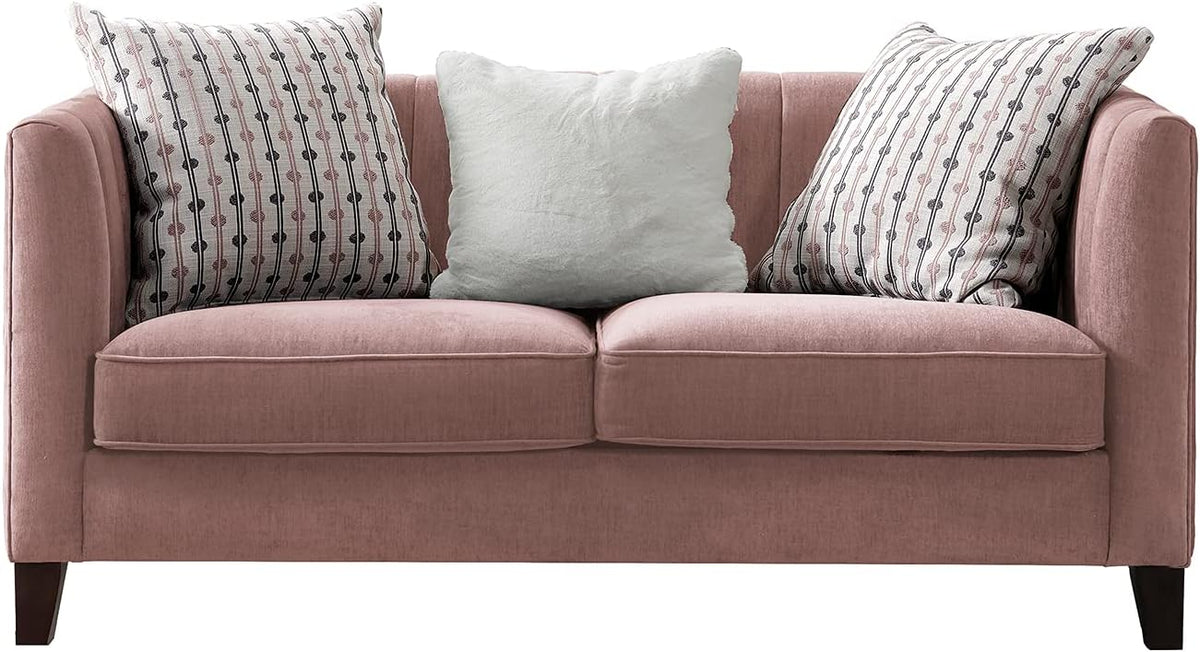 Pink Velvet Loveseat C10945