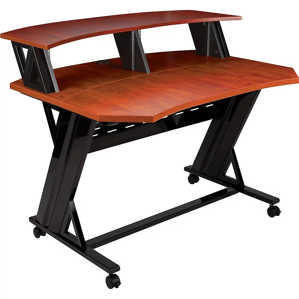 46" Studio Desk with Dual 4 RU Racks Cherry Q75990