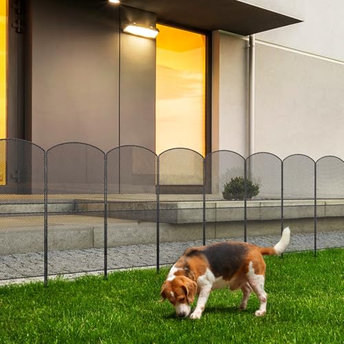 Mesh Decorative Garden Fence 10 Pack, 38.5in x 10ft Rustproof Metal Wire Panel C137666