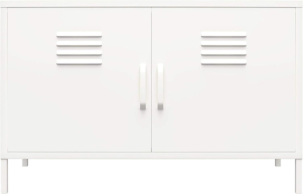 White 2 Door Metal Accent Cabinet Z2262