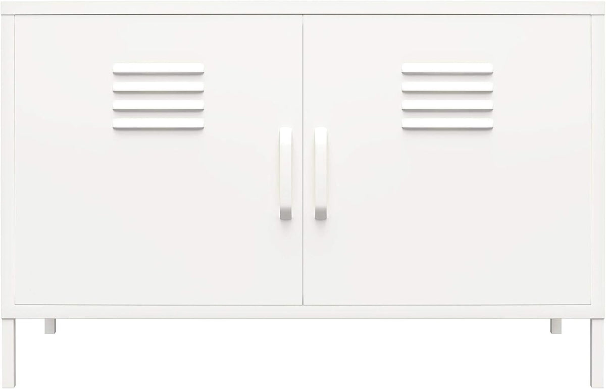 White 2 Door Metal Accent Cabinet Z2262