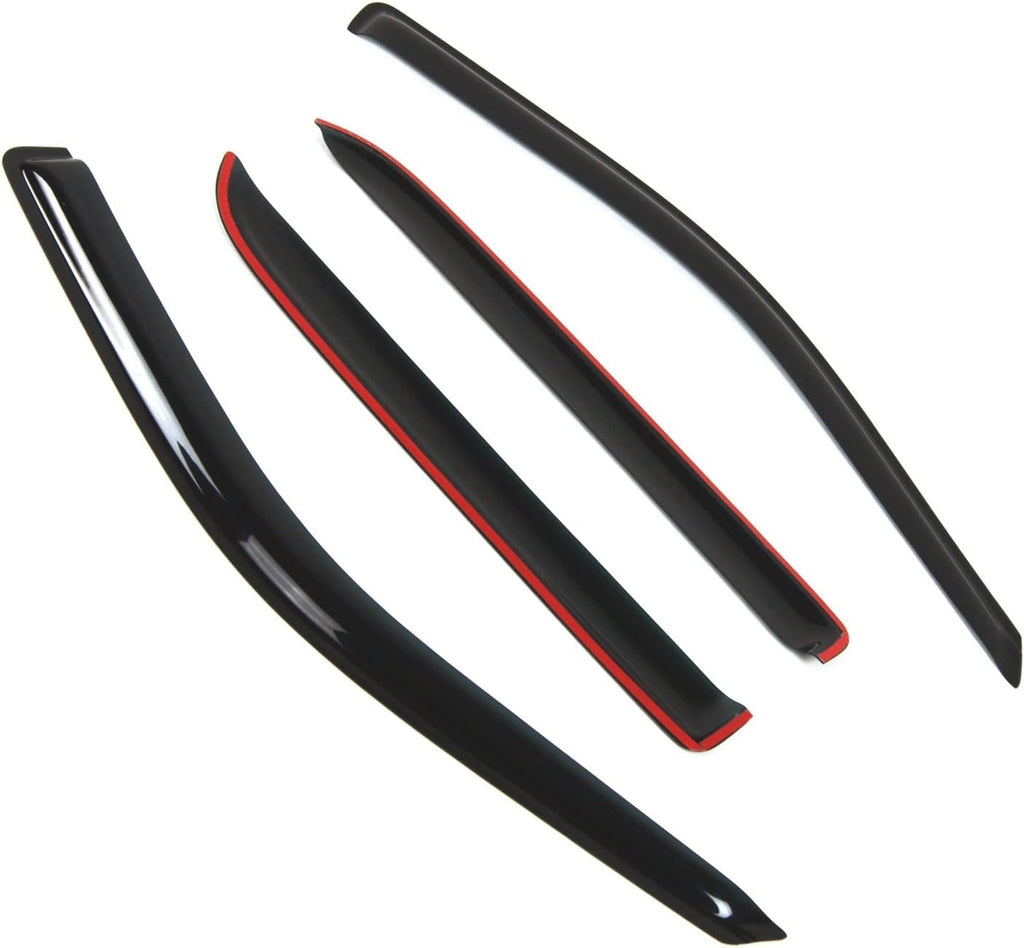 4 Pcs Dark Smoke Window Visor Deflector Rain Guard E645